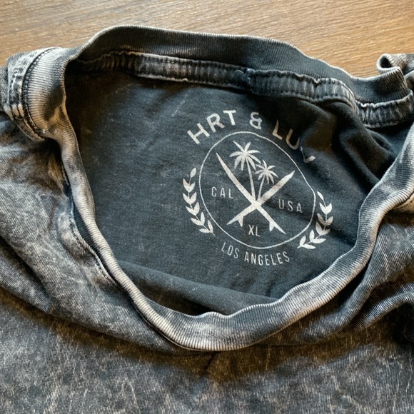 Black denim washed Women’s rocker tee - Picture 2 of 5